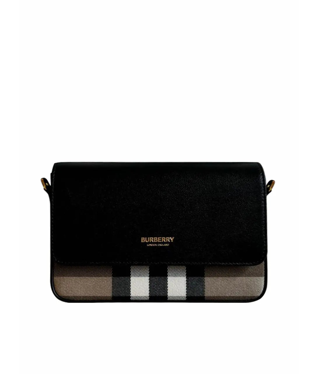 BURBERRY HAMPSHIRE CANVAS LEATHER CROSSBODY BAG