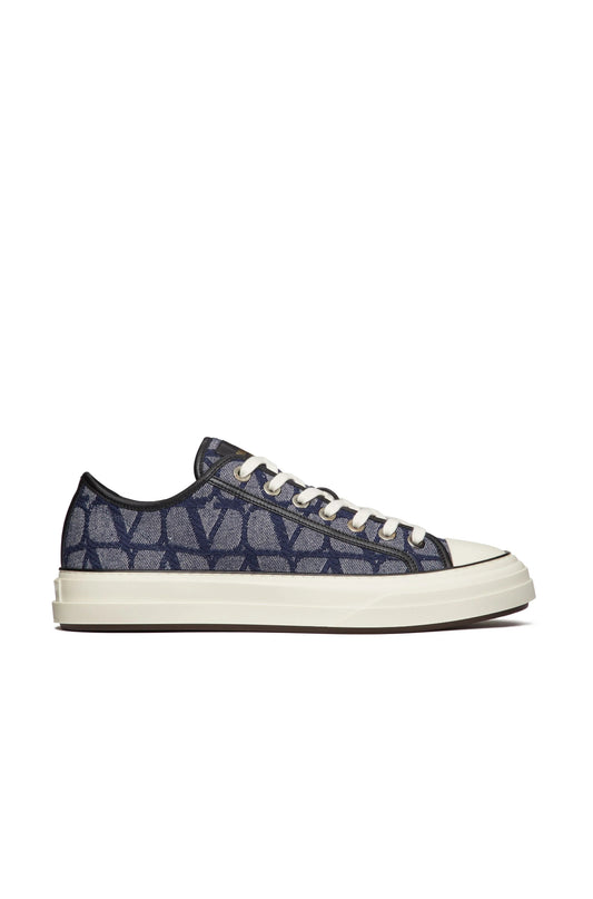 VALENTINO GARAVANI (MAN) Toile Iconographe Totaloop denim-effect sneakers